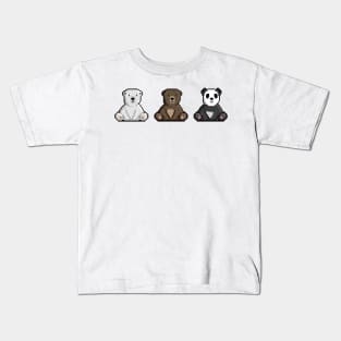 The Trio Bears | We Bears Pixel Art Kids T-Shirt